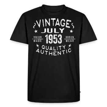 Juillet 1953 Anniversaire en 1953 Cadeau d’anniversaire - T-shirt Premium bio Homme - noir - Devant - Nico (187cm)