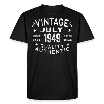 Juillet 1949 Anniversaire de naissance en 1949 - T-shirt Premium bio Homme - noir - Devant - Nico (187cm)