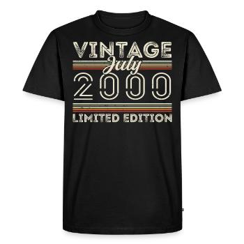 July 2000 July Birthday Gift July 2000 - Men's Premium Organic T-Shirt - black - Front - Nico (187cm)