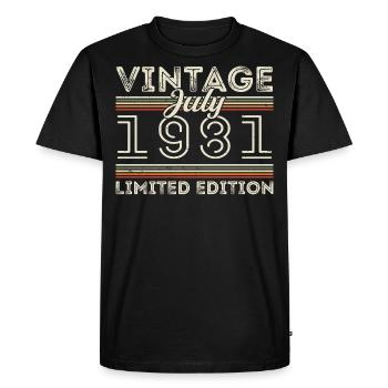 Juillet 1981 Juillet Cadeau d’anniversaire Juillet 1981 - T-shirt Premium bio Homme - noir - Devant - Nico (187cm)