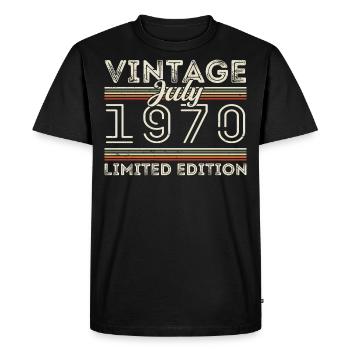 Juillet 1970 Juillet Cadeau d’anniversaire Juillet 1970 - T-shirt Premium bio Homme - noir - Devant - Nico (187cm)
