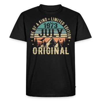 Anniversaire de juillet 1973 Cadeau d'anniversaire de juillet 1973 - T-shirt Premium bio Homme - noir - Devant - Nico (187cm)