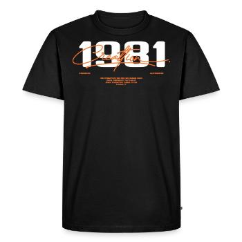 1981 Vintage Retro 1981 1981 Birthday Gift - Men's Premium Organic T-Shirt - black - Front - Nico (187cm)