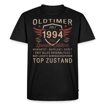 30ème Anniversaire Voiture Classique Juillet 1994 Millésime 1994 - T-shirt Premium bio Homme - noir - Devant - Nico (187cm)