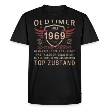 55th Birthday Classic Car July 1969 Vintage 1969 - Men's Premium Organic T-Shirt - black - Front - Nico (187cm)