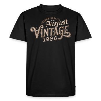 Cadeau Août 1986 Anniversaire Août 1986 August - T-shirt Premium bio Homme - noir - Devant - Nico (187cm)