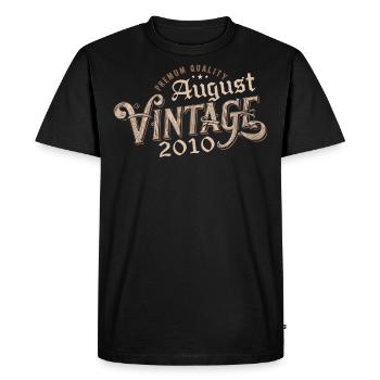 Cadeau Août 2010 Anniversaire Août 2010 August - T-shirt Premium bio Homme - noir - Devant - Nico (187cm)