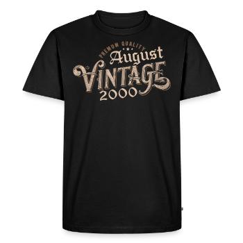 Gift August 2000 Birthday August 2000 August - Men's Premium Organic T-Shirt - black - Front - Nico (187cm)