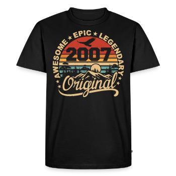Original 2007 Cadeau Anniversaire 2007 Rétro 2007 - T-shirt Premium bio Homme - noir - Devant - Nico (187cm)