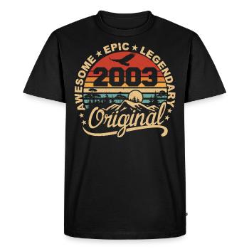 Original 2003 Cadeau Anniversaire 2003 Rétro 2003 - T-shirt Premium bio Homme - noir - Devant - Nico (187cm)