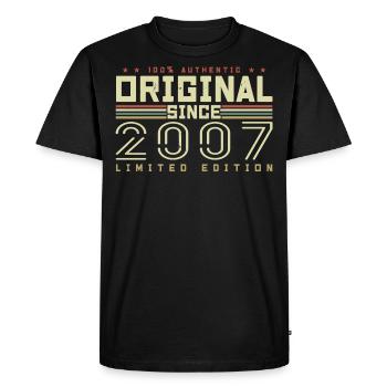 Original 2007 Cadeau Anniversaire 2007 Rétro 2007 - T-shirt Premium bio Homme - noir - Devant - Nico (187cm)