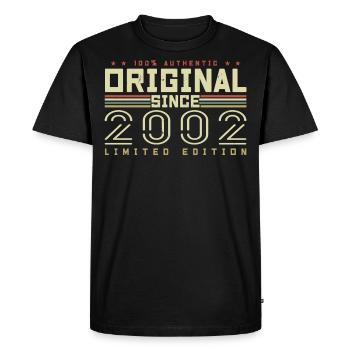 Original 2002 Retro 2002 Birthday Gift - Men's Premium Organic T-Shirt - black - Front - Nico (187cm)