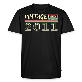 2011 Original 2011 Rétro Cadeau Anniversaire 2011 - T-shirt Premium bio Homme - noir - Devant - Nico (187cm)