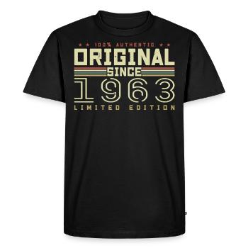 Original 1963 Birthday Gift 1963 Retro 1963 - Men's Premium Organic T-Shirt - black - Front - Nico (187cm)