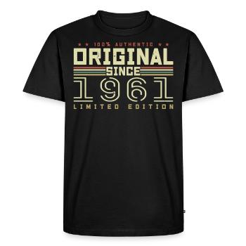 Original 1961 Birthday Gift 1961 Retro 1961 - Men's Premium Organic T-Shirt - black - Front - Nico (187cm)