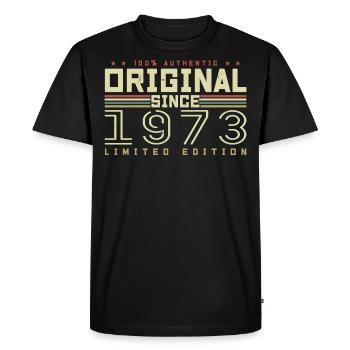 Original 1973 Birthday Gift 1973 Retro 1973 - Men's Premium Organic T-Shirt - black - Front - Nico (187cm)