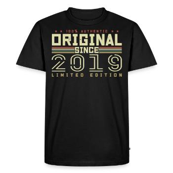 Original 2019 Retro 2019 Anniversary Gift 2019 - Men's Premium Organic T-Shirt - black - Front - Nico (187cm)