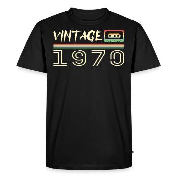 1970's Original 1970's Retro 1970's Birthday Gift - Men's Premium Organic T-Shirt - black - Front - Nico (187cm)