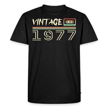 1977 Original 1977 Retro Gift Birthday 1977 - Men's Premium Organic T-Shirt - black - Front - Nico (187cm)