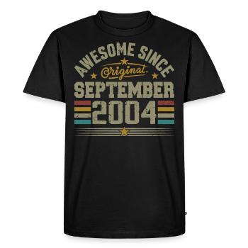 September 2004 Gift Built September 2004 - Men's Premium Organic T-Shirt - black - Front - Nico (187cm)