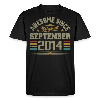 Gift September 2014 Built in September 2014 - Men's Premium Organic T-Shirt - black - Front - Nico (187cm)