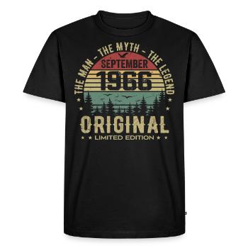 Original Birthday 1966 - September 1966 Gift - Men's Premium Organic T-Shirt - black - Front - Nico (187cm)