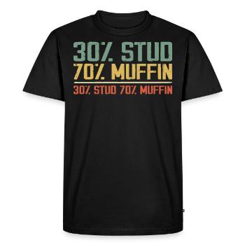 Sarcastic 30% Stud 70% Muffin Dad Father Figure - T-shirt Premium bio Homme - noir - Devant - Nico (187cm)