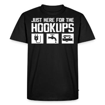 Just Here For The Hookups Caravan Motorhome RV - T-shirt Premium bio Homme - noir - Devant - Nico (187cm)