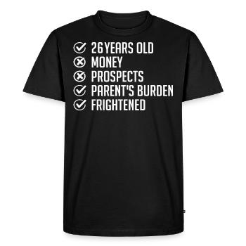 26 ans Humour cadeau 26e Anniversaire drôle 26 ans - T-shirt Premium bio Homme - noir - Devant - Nico (187cm)