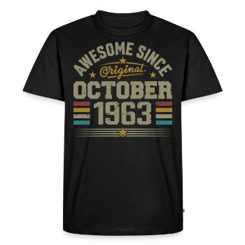 Born in October 1963 | Birthday October 1963 - Men's Premium Organic T-Shirt - black - Front - Nico (187cm)