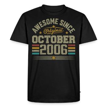 Born in October 2006 | Birthday October 2006 - Men's Premium Organic T-Shirt - black - Front - Nico (187cm)
