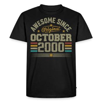 Born in October 2000 | Birthday October 2000 - Men's Premium Organic T-Shirt - black - Front - Nico (187cm)