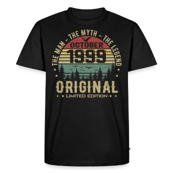 Homme Cadeau D'anniversaire 1999 Octobre 1999 - T-shirt Premium bio Homme - noir - Devant - Nico (187cm)