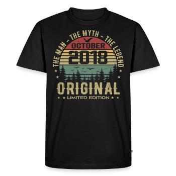 Homme Cadeau D'anniversaire 2018 Octobre 2018 - T-shirt Premium bio Homme - noir - Devant - Nico (187cm)