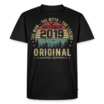 Homme Cadeau D'anniversaire 2019 Octobre 2019 - T-shirt Premium bio Homme - noir - Devant - Nico (187cm)