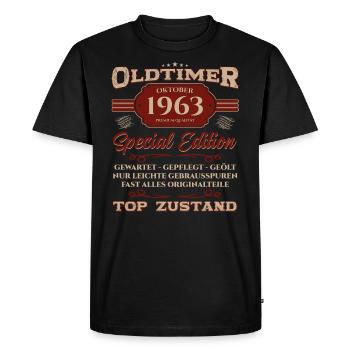 61ème Anniversaire Octobre Cru 1963 Cru - T-shirt Premium bio Homme - noir - Devant - Nico (187cm)