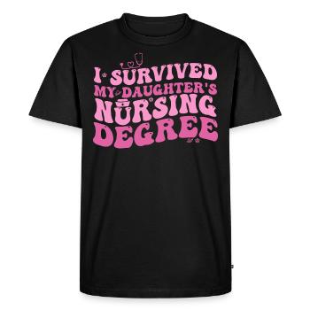 I Survived My Daughters Nursing Degree Nursing Mom - T-shirt Premium bio Homme - noir - Devant - Nico (187cm)