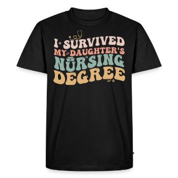 I Survived My Daughters Nursing Degree Nursing Mom - T-shirt Premium bio Homme - noir - Devant - Nico (187cm)