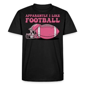 Apparently I Like Football Funny Football girls - T-shirt Premium bio Homme - noir - Devant - Nico (187cm)