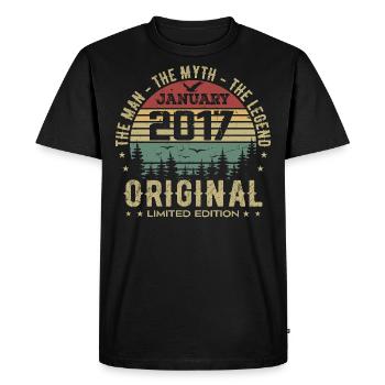 8 Year Old Birthday Gift, Born In January 2017 - Men's Premium Organic T-Shirt - black - Front - Nico (187cm)