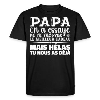Dad, we tried to find the best one for you - Men's Premium Organic T-Shirt - black - Front - Nico (187cm)
