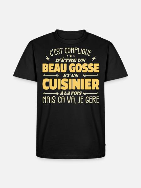 Handsome Man Cook - Men's Premium Organic T-Shirt - black
