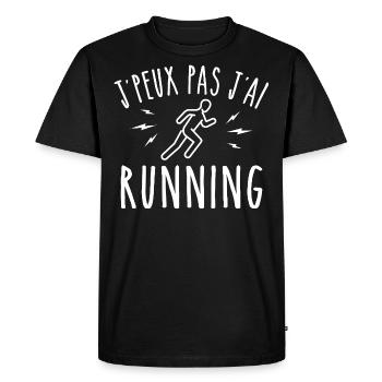 running je peux pas j'ai running coureur - T-shirt Premium bio Homme - noir - Devant - Nico (187cm)