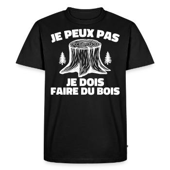 I can't, I have to make wood - Men's Premium Organic T-Shirt - black - Front - Nico (187cm)