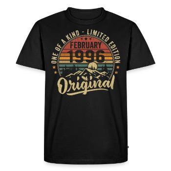 Cadeau Anniversaire Février 1996 Cool Février 1996 - T-shirt Premium bio Homme - noir - Devant - Nico (187cm)
