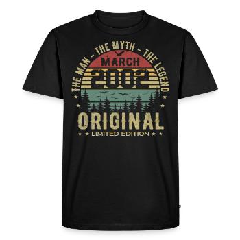 Gift for the 23rd Anniversary Original March 2002 - Men's Premium Organic T-Shirt - black - Front - Nico (187cm)
