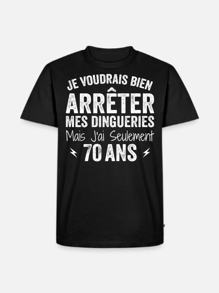 Funny 70th Birthday Gift - Men's Premium Organic T-Shirt - black