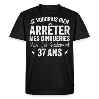 37th Birthday Gift Funny 37 Years - Men's Premium Organic T-Shirt - black - Front - Nico (187cm)