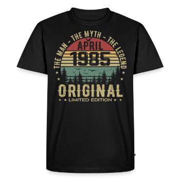 Cadeau Avril 1985 | 40ème Anniversaire Avril 1985 - T-shirt Premium bio Homme - noir - Devant - Nico (187cm)