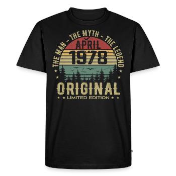 Avril 1978. 47ème Anniversaire Cadeau Avril 1978 - T-shirt Premium bio Homme - noir - Devant - Nico (187cm)